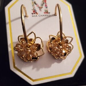 Mia Charro Gold Floral Dangle Earrings